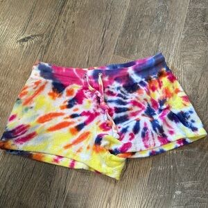 Lucy Girls Multicolor Tie Dye Towel Shorts Size Large